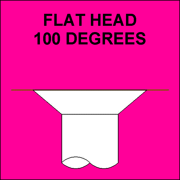 6-Lobe Drive Flat Head - 100 Degrees